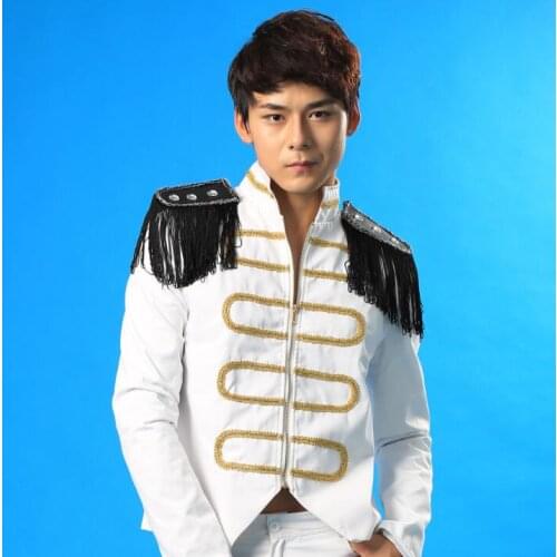 Blazer men jacket latest coat designs suit men stage street star style dress singer suits for mens white personalized dance