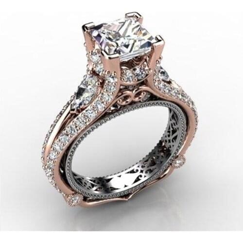 Women Necklaces Couple Wedding Necklaces Silver Plated Two Color Cubic Zirconia Necklaces Gift for Girl Fashion Geometry Jewelry