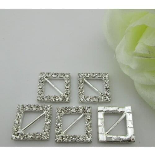 10pcs square rhinestone buckle for wedding invitation card 12mm