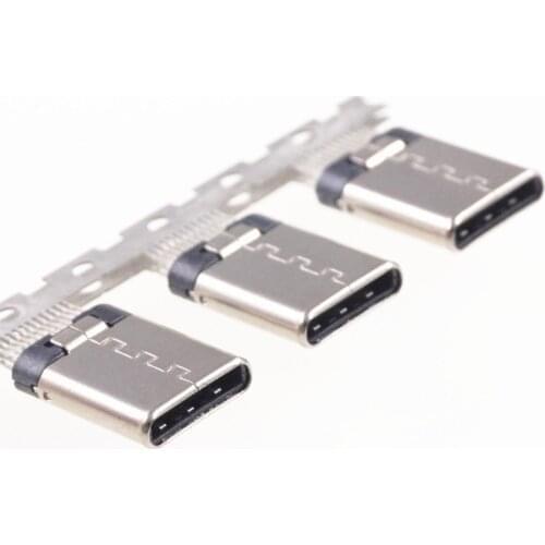 100pcs USB 3.1 Type-C Connector 24 Pin Male Receptacle Straddle Mount USB 3.1 Version USB - C Vertical Through Holes PCB