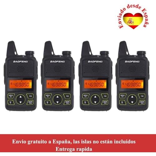 4PCS Mini BAOFENG T1 Portable Two Way Radio BF-T1 UHF 400-470MHz 20 Channels FM Transceiver Walkie Talkie