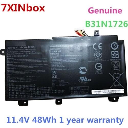 7XINbox Genuine B31N1726 Battery For FX80GE8750-1 FX80GM FX504 TUF FX504 FX80 Series 11.55V 48Wh