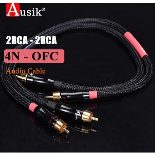 A016 HiFi 1Pair 4N OFC Male-Male RCA To RCA Audio Cable for PC MP3 CD DVD Amplifier DAC / BLACK