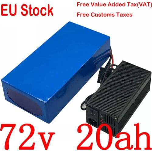 72V Battery Pack 72V 20Ah Electric Bicycle Lithium Battery 72V 3000W 2000W 1000W Electric Bike Scooter Battery with 5A Charger