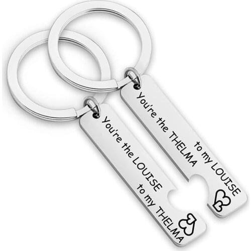 Thelma and Louise Keychain Best Friend Gift Soul Sisters Keychain Pistol Keychain Friendship Jewelry Moving Away Gift 2pcs/set