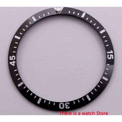 41MM Black Ceramic Bezel Luminous Dot White Marks Watch Bezel Fit 44mm Automatic Movement Mens Watch