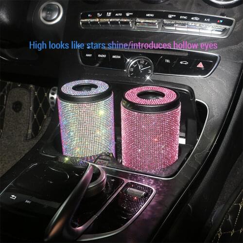 Cylinder Car Tissue Boxes Tissue Cup Portable Pull-out Tissue Tube Car Interior Plastic Cup Bling Car Accessories for Girl Woman
