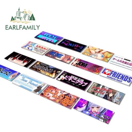 EARLFAMILY 13cm for Aqua Konosuba Drift Slap Car Stickers Sunscreen Anime Decals Creative Waterproof Laptop Trunk Decor