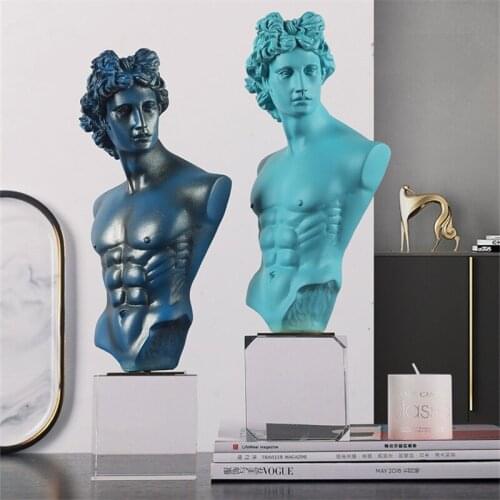 EUROPEAN VENUS APOLLO ART SCULPTURE ORNAMENTS DECOR RESIN CRAFTS THINKER STATUE HOME DECORATION ACCESSORIES R5260