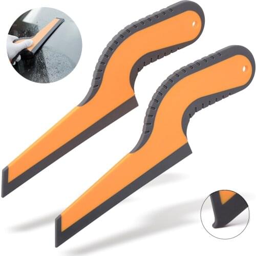 FOSHIO 2pcs Car Wash Accessories Window Cleaner Soft Rubber Scraper Vehicle Tinting Cleaning Squeegee Water Wiper Repair Tools