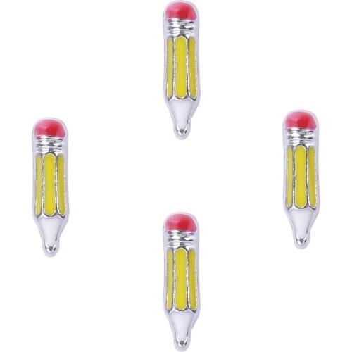 20Pcs/Lot F184 Student Pencil Floating Charms Making Living Locket School Gift Jewelry Supplies