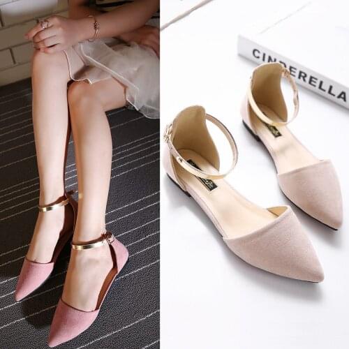 Koovan Womens Shoes New Wild Tip Field Cingulate Flat Wedding Dresses Shoes Female Dance Shoes Point 2020 Spring and Summer PU