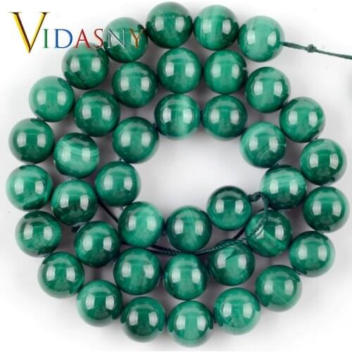 Natural Stone 6/8/10mm Malachite Round Beads for Jewelry Making Bracelet Necklace Accessories 15" Wholesale