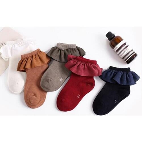 Baby girls socks cute ruffles infant toddler sock spring autumn kids ankle socks newborns funny socks children clothing Xmas