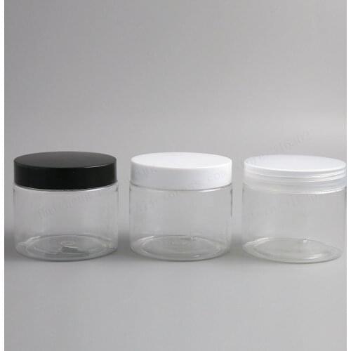New 20 x 180ml Empty Clear PET Jars Containers with plastic lids 6oz Transparent Plastic Cosmetic Contaier with seal