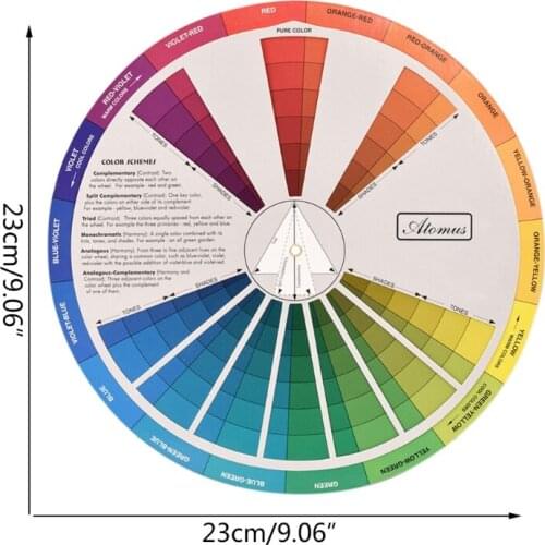 M4YA New Paper Card Design Color Mixing Wheel Ink Chart Guidance Round Central Circle Rotates Tattoo Nail Pigment