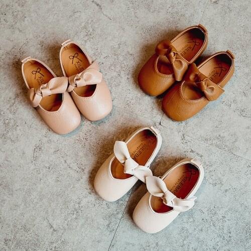 2019 Spring New Girls Small shoes Korean Princess shoes Soft bottom Bow Child Casual shoes Girl Peas shoes