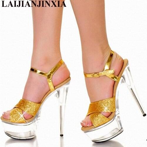 New Sexy 15 CM High-Heeled Sandals Nightclub Dance Shoes Pole Dancing Shoes Model High Heels Dance Shoes