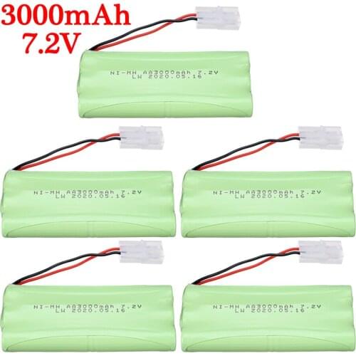 Upgrade 7.2v 3000mah NiMH Battery For Rc toys Car Tanks Trains Robot Boat Gun Accessories AA 2800mah 7.2v Rechargeable Battery