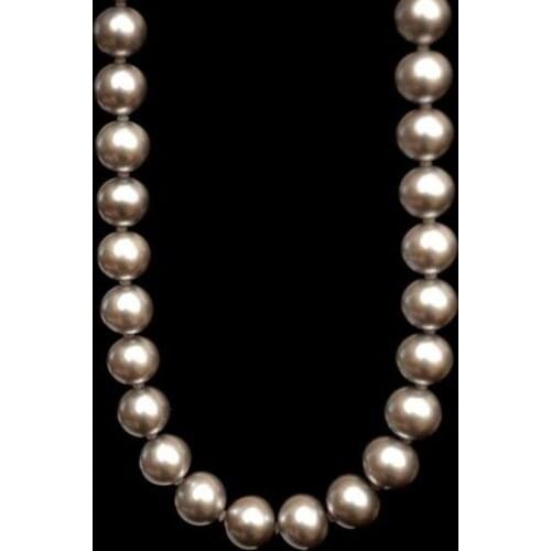 Huge 18"11-12mm freshwater genuine silver gray round pearl necklace 925silver