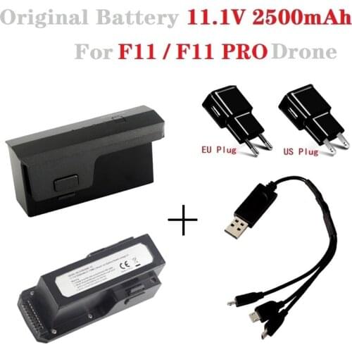 Original Li-lon Battery 11.1V 2500mAh F11/F11 PRO with USB Charger For F11 Drone RC Quadcopter Spare Parts