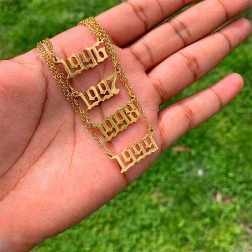 Year Birth Necklace Special Date Year Number Necklace For Women 1985 to 2020 Collares MujerCollares de Moda 2020 Fashion Jewelry