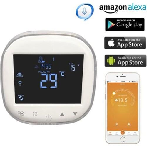 Programmable WiFi Thermostat Water/Gas Boiler Heating Thermostat Room Temperature Controller Works with Alexa Google Home