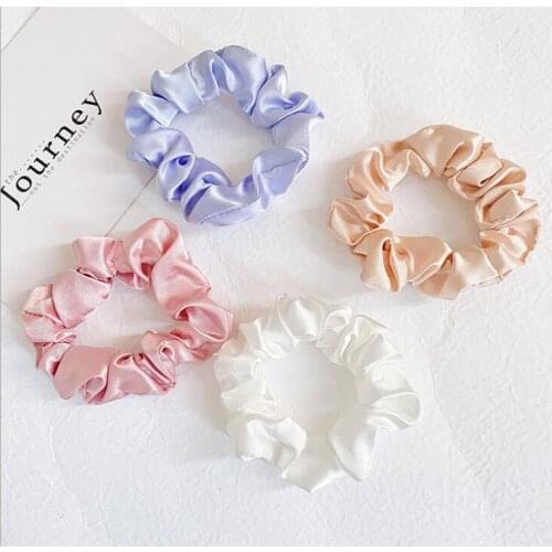 Hair band scranchy Vintage Solid Color Hair Rubber Bands Brief Designs Cotton Scrunches For Women Daily Use Matt Satin Fabric