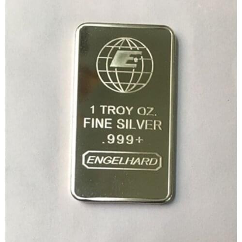10 pcs The Engelhard Fine silver bullion bar 1 OZ silver plated ingot badge 50 mm x 28 mm collectible home decoration bars