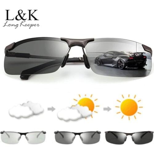 2019 Classic Driving Photochromic Sunglasses Men Polarized Chameleon Discoloration Sun glasses for Men Anti-glare Goggles UV400