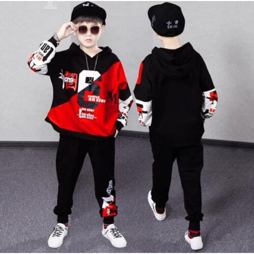 Tracksuit Boys Clothing Number 6 Tops Pants 2Pcs Boys Costume Spring Outfits Sets Teenager Tracksuit Children Clothing Sets