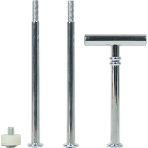 New T Shape Gold Silver Dessert Metal Wedding Party 3 Tier Cake Plate Stand Center Handle Rod Fitting Tool Hardware