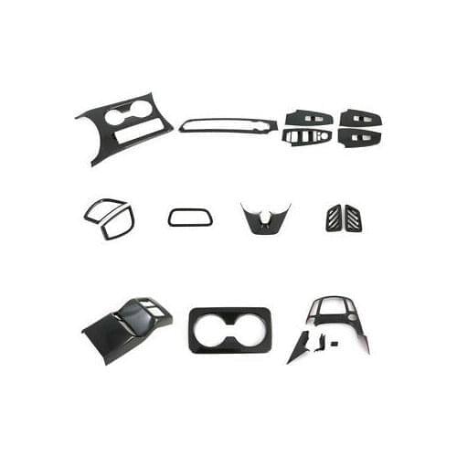 LHD Carbon Fiber Look Inner Decorative Cover Trim 19pcs For Kia Seltos 2019-2020