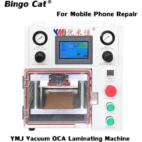 YMJ Vacuum OCA Laminating Machine Double Pressure Regulating Valve Portable Laminator for Samsung iPhone Screen Repair