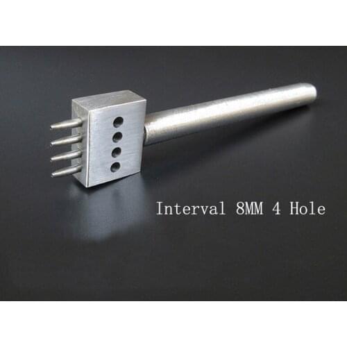 1 Pcs 2/4/6 Hole 8MM Stainless Steel Leather Craft Tools Punches Lacing Stitching Handmade Punch Kit