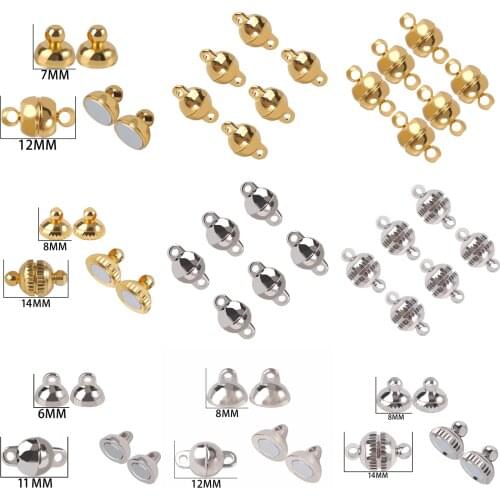 10-5 Sets Oval Stainless Steel Strong Magnetic Clasps Beads Ball Shape Connectors For Jewelry Making DIY Bracelets Necklaces