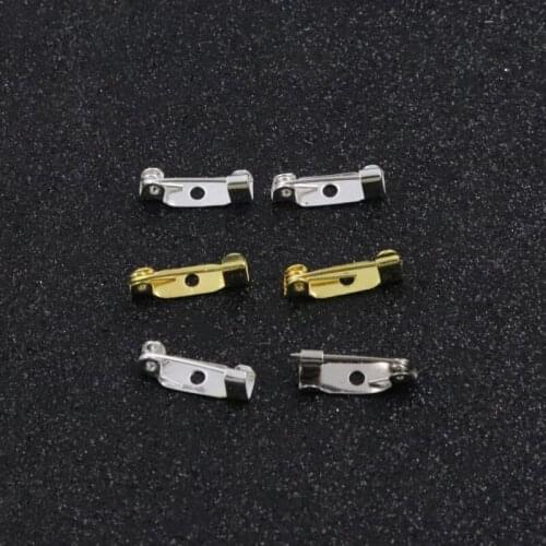 100 piece 15mm One Hole Gold Silver Color Brooch Base Pin Diy Jewelry Making Supplies Finding Accessories Finding Wholesale