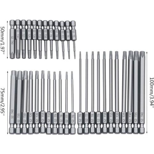 11/12pcs Tamper Proof Security Drill Bit Set Torx Screwdriver Flat Head 1/4" Hex K9FA