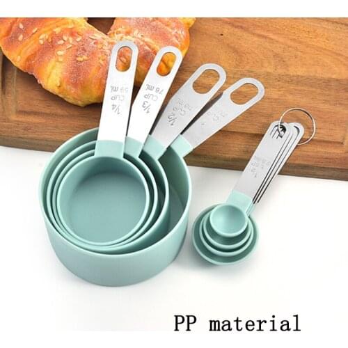 4Pcs Multi Purpose Spoons/Cup Measuring Tools PP Baking Accessories Stainless Steel/Plastic Handle Kitchen Gadgets