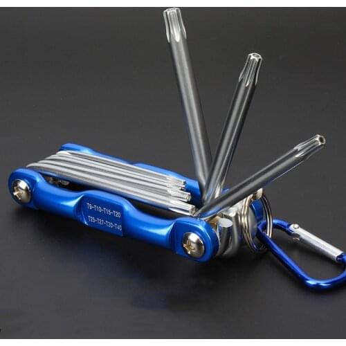 8PCS Folding Hex Key Box End Wrench Set Allen Key Hexagon Flat Ball Torx Star Head Spanner Key Set Repair Car Hand Tools