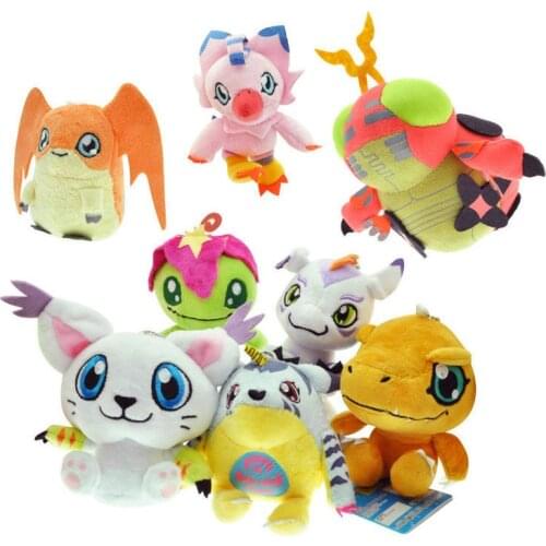 8 Styles 12cm Anime Digimon Adventure Plush Toys Gabumon Piyomon Agumon Gomamon Soft Stuffed Tailmon Kids Gift