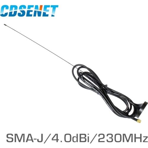2Pcs High Gain 230MHz Wifi vhf Antenna 2m Extension Cable SMA Male Magnet Base Sucker Antennas for Communications TX230-XP-200