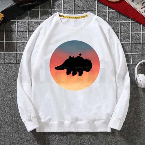 Avatar: The Last Airbender Graphic Cartoon Appa Hoodies Sweatshirt Print Trend Mens Clothes Hip-Hop Male Crewneck Hoodies Men
