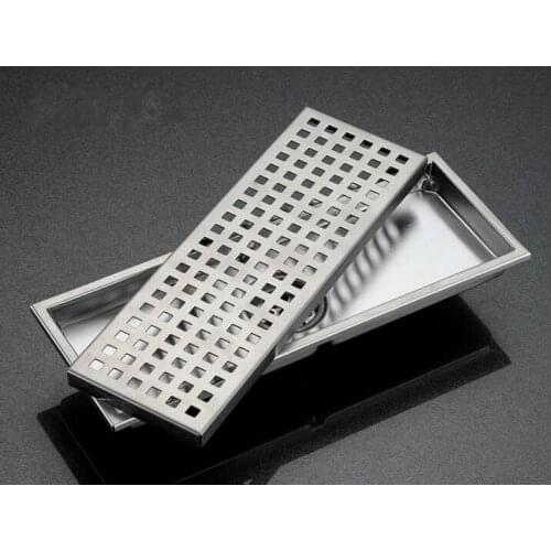 FREE SHIPPING stainless steel 300 x 110mm square anti-odor floor drain bathroom shower drain--65450