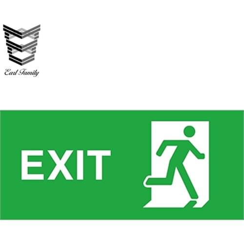 EARLFAMILY 13cm x 5.9cm EXIT Warning Decal Vinyl Car Sticker Decal for Door Stairs Home Garage Bumper Waterproof Accessories