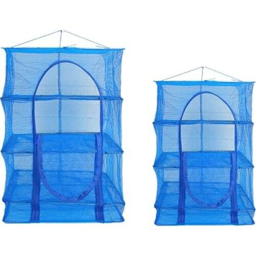 HOT Foldable 4 Layers Drying Net Fish Net Drying Rack Hanging Vegetable Fish Dishes Dryer Net PE Hanger Fish Net
