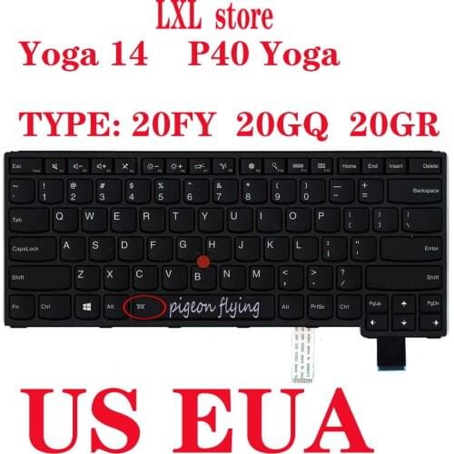 YOGA 14 keyboard for Thinkpad P40 Yoga laptop 20FY 20GQ 20GR English black EUA US FRU 00UR200 00UR237 SN20J35661 SN20J35624