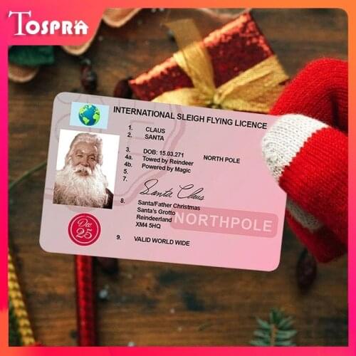 1Pc Creative Santa Claus Flight License Christmas Eve Driving Licence Christmas Gifts for Children Kids Christmas Tree Decor