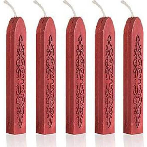 Set of 5 Square Candle Wax with Wick Sealing Wax Stick for Home Party Festival Candlelight Dinner B1