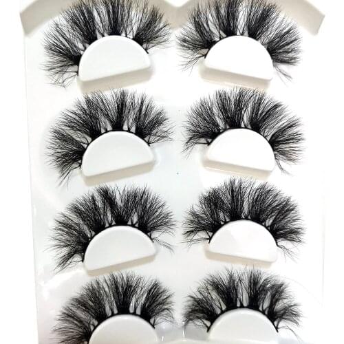 NEW 40pairs Mink Lashes 3D Mink Eyelashes Invisible Band Natural Black Mink False Eyelash Full Strip cilios curly Reusable